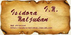 Isidora Maljukan vizit kartica